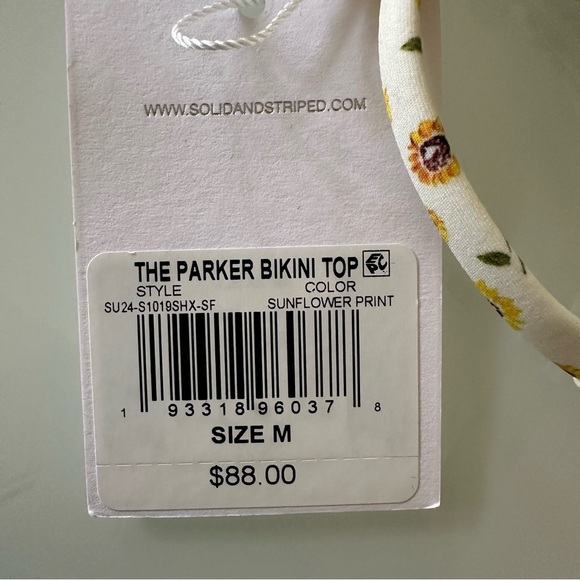 NWT Solid and Striped x Revolve The Parker Bikini Top Sunflower boho Medium - Picture 7 of 7